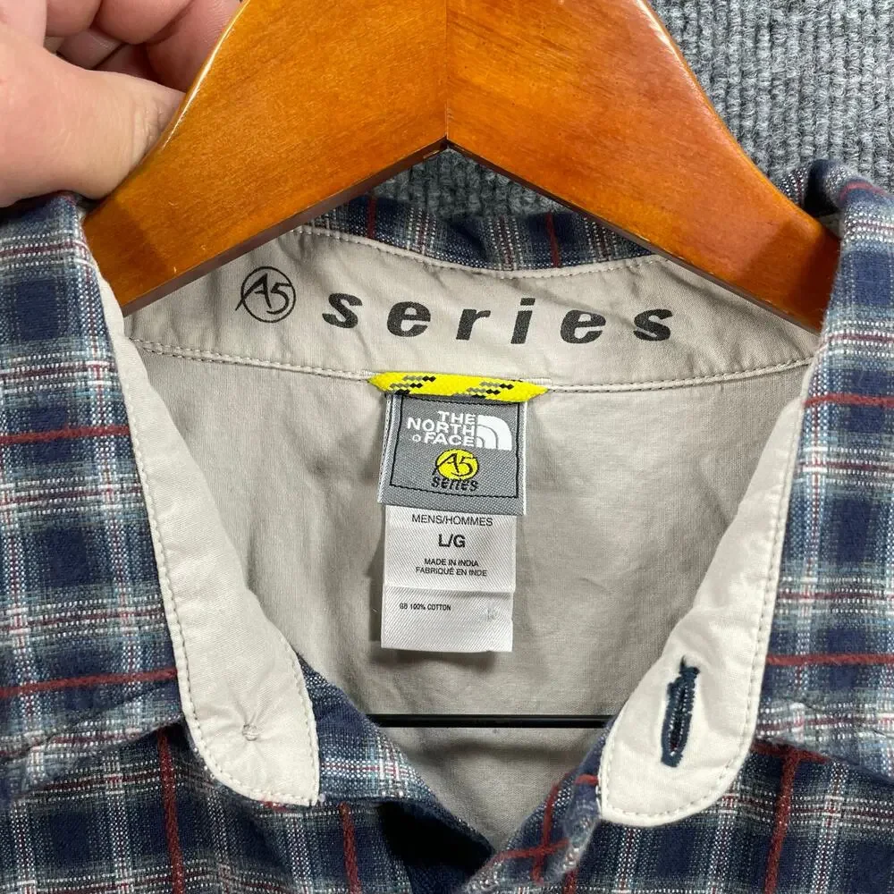 The North Face A5 Series Button Up Shirt Men's Large Blue/Red Plaid Casual